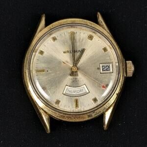Vintage Waltham Incabloc Dual Calendar 17 Jewel Swiss Movement Manual Wind Watch